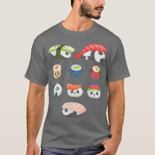 Camiseta Cute Kawaii Panda Hug Sushi Lover