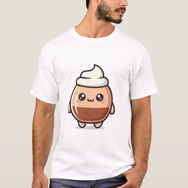 Camiseta Cute Kawaii Pudding – Adorable Dessert Character (Frente)