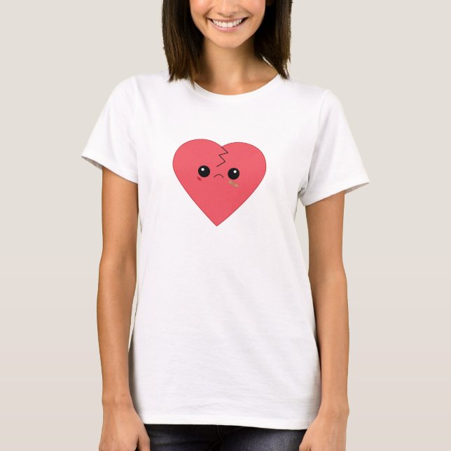 Camiseta Cute Kawaii Quebrada de Coração (Frente)