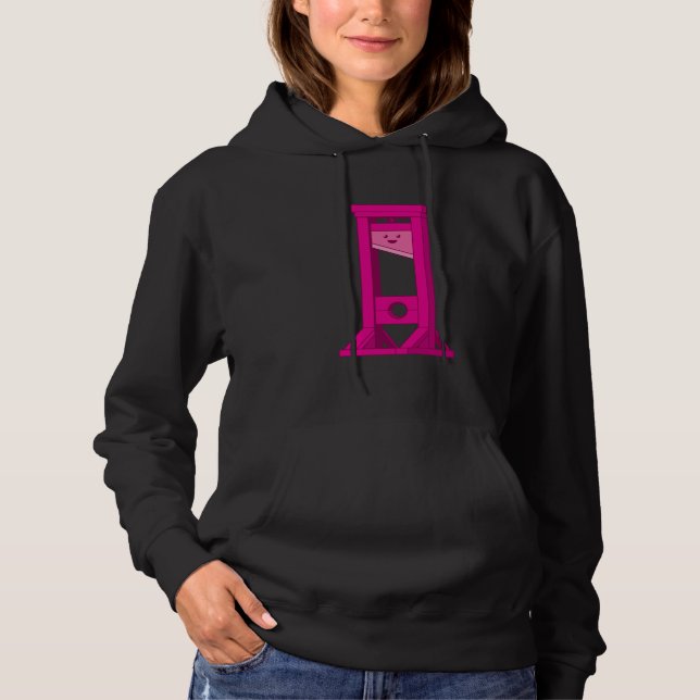 Camiseta Cute Kawaii rosa Guilhotina Negro Hoodie (Frente)