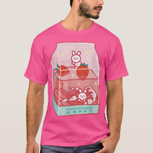 Camiseta Cute Kawaii Strawberry Milk Japonês 