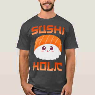 Camiseta Cute Kawaii Sushiholic Engraçado Japonês Sushi Lov