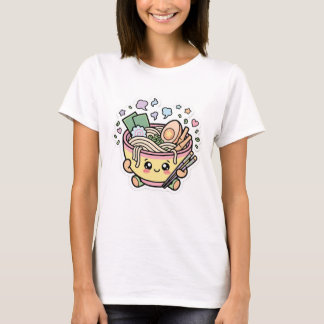 Camiseta Cute Kawaii Tigela de Ramen Estética Anime Japones