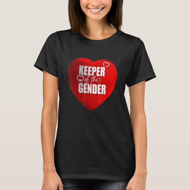Camiseta Cute Keeper Do Gênero Coração Gênero Revela Parte (Frente)
