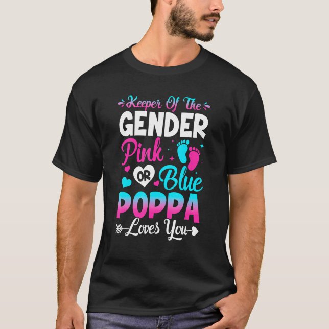 Camiseta Cute Keeper Do Gênero Rosa Ou Azul Poppa Te Ama (Frente)