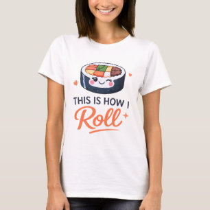 Camiseta Cute Kimbap Amante de Comida Coreana Rolinho de Ar