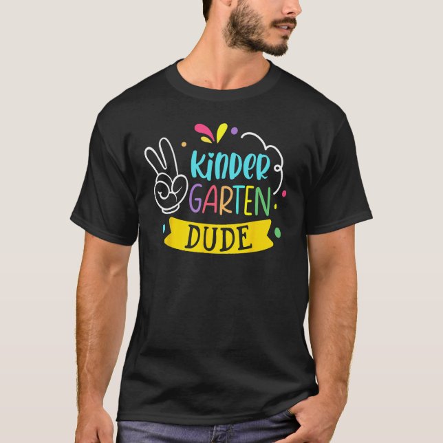 Camiseta Cute Kindergarten Dude Boys Kids Happy Back To Sch (Frente)
