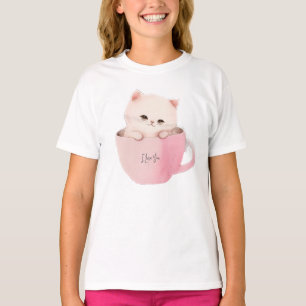 Camiseta Cute Kitten em um Teacup
