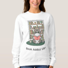 Camiseta Cute Kitten Glasses Bookshelf Literature Lover