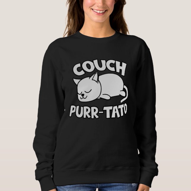 Camiseta Cute kitty couch potatos  cat couch purr tato (Frente)