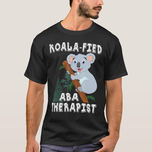 Camiseta Cute Koala Aba Therapis Pun Autism (Frente)