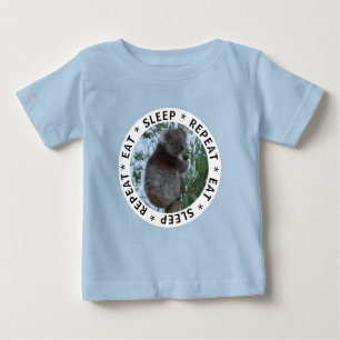 Camiseta Cute Koala Austrália Come Sono Repete Bebê Azul