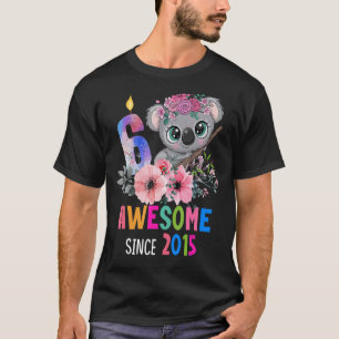 Camiseta Cute Koala Bear 6 Anos Aniversário Para Meninos