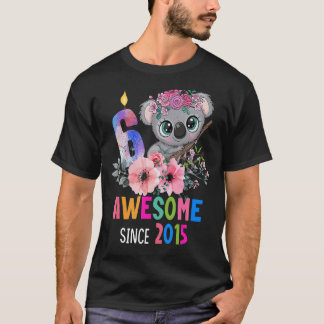 Camiseta Cute Koala Bear 6 Anos Aniversário Para Meninos