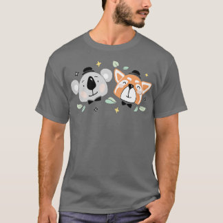 Camiseta Cute Koala e Red Panda