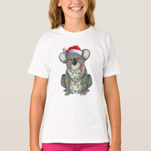 Camiseta Cute koala em natal luzes Moça