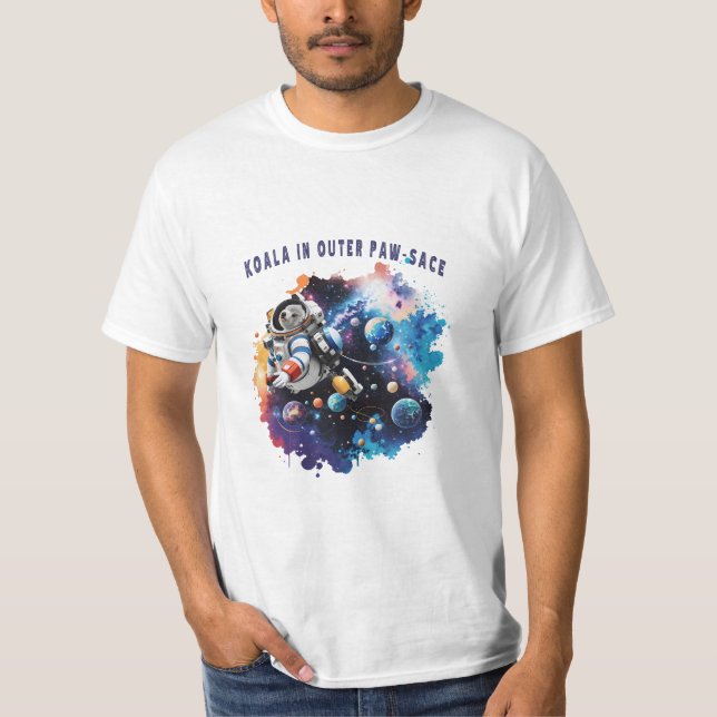 Camiseta Cute Koala no Outer Paw-sace, Astronauta de Koala (Frente)