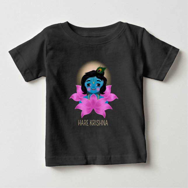 Camiseta Cute Krishna Radha índia - Arte Krishna (Frente)