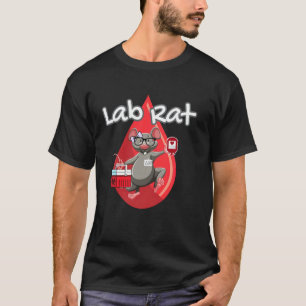 Camiseta Cute Lab Rat Banco de Sangue Tecnólogo Médico Ciên