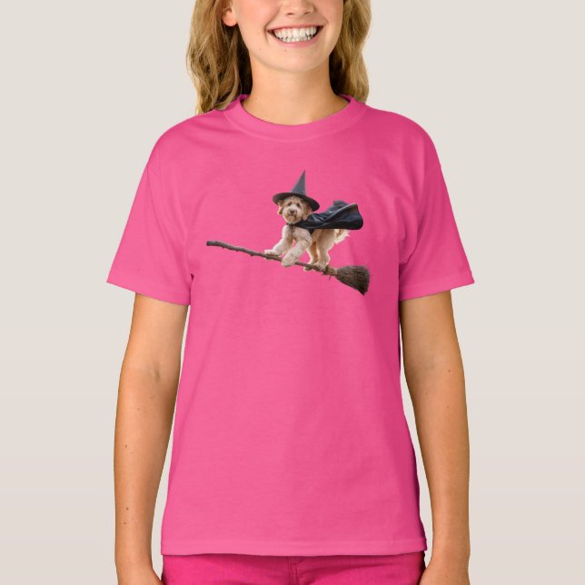 Camiseta Cute Labradoodle Halloween Crianças (Frente)