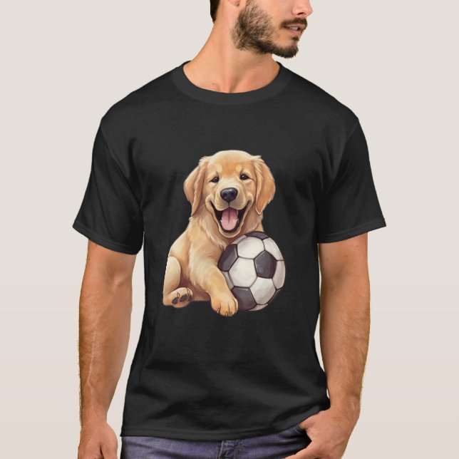 Camiseta Cute Labrador Retriever Dog with a Soccer Ball Foo (Frente)