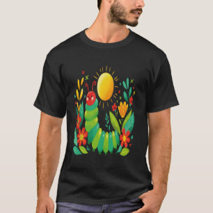Camiseta Cute Lagarta Com Fome Transformação De Volta à Esc