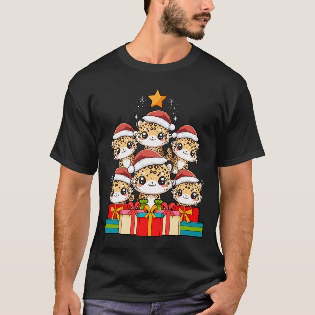 Camiseta Cute Leopard Gecko Le Lizard Christmas Tree Xmas H (Frente)