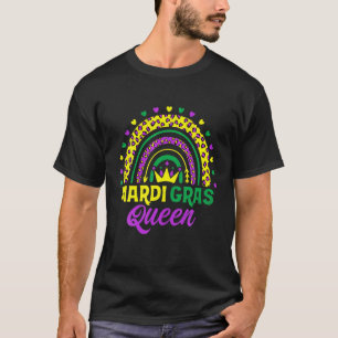 Camiseta Cute Leopardo Rainbow Mardi Gras Queen Women Girls