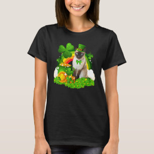 Camiseta Cute Leprechaun Siamese Cat Lover Patr Santo