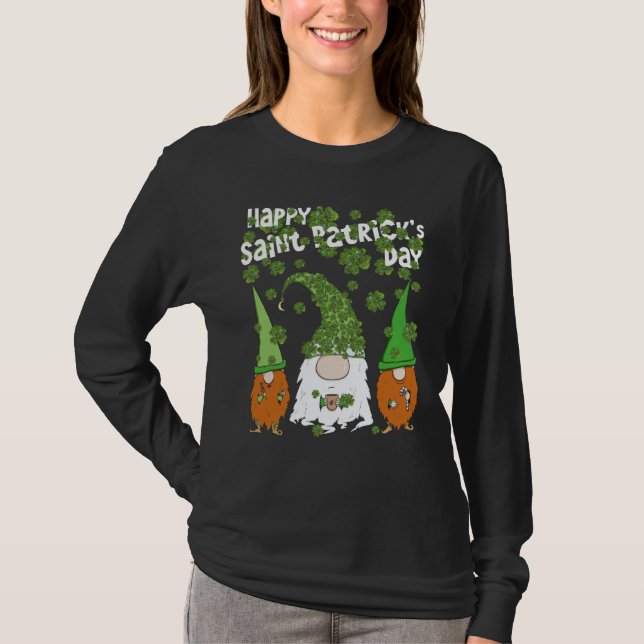 Camiseta Cute Leprechauns Green C Shamrock Happy St Patrick (Frente)