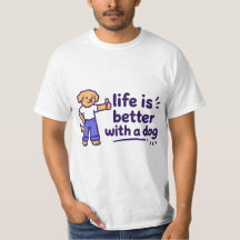Camiseta Cute Life É Melhor Com Um Cachorro | Pet 
