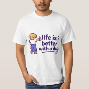 Camiseta Cute Life É Melhor Com Um Cachorro Pet