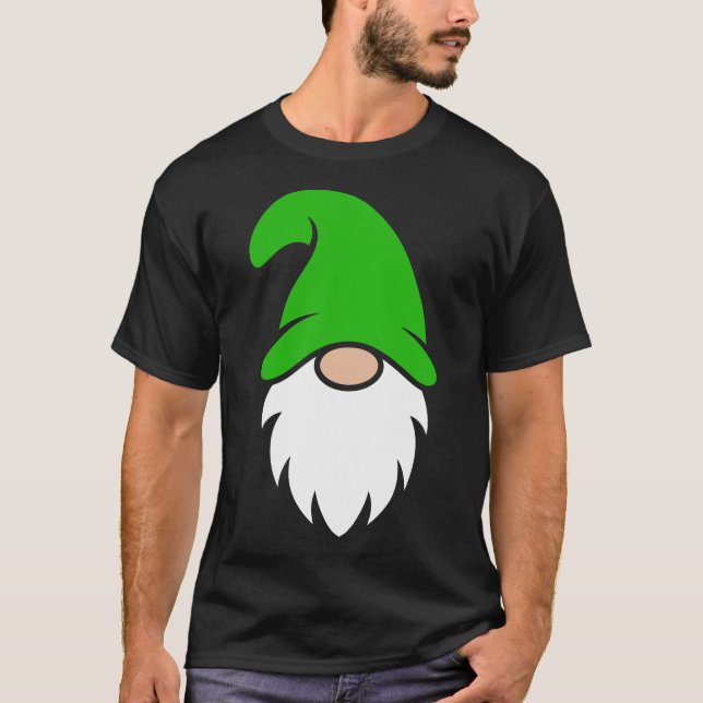 Camiseta Cute Light Green Hat Christmas Gnome (Frente)