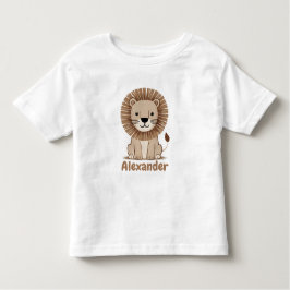 Camiseta Cute Lion Kids Name personalizável