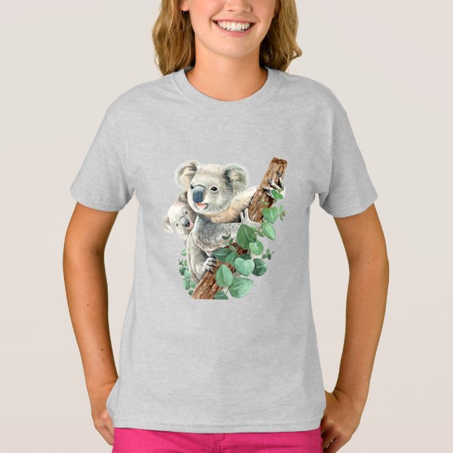 Camiseta Cute Little Koala Bear Animal Art Australiano T-Sh (Frente)