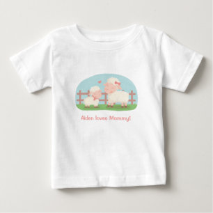 Camiseta Cute Little Lamb e Mamãe