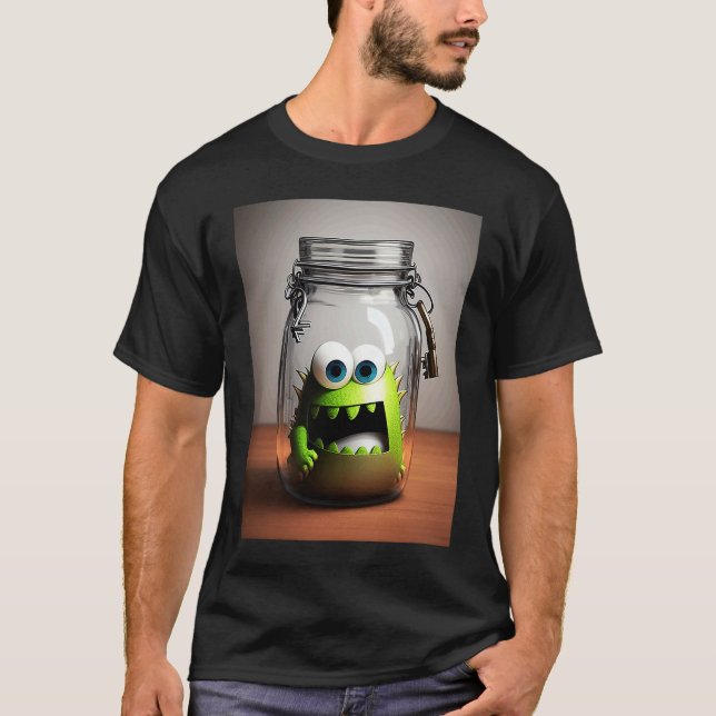 Camiseta cute little monster in a jar Halloween horror funn (Frente)