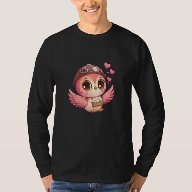 Camiseta Cute Little Owl Valetines Animal Love  17 (Frente)