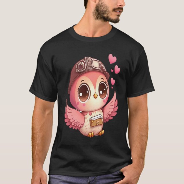 Camiseta Cute Little Owl Valetines Animal Love  8 (Frente)