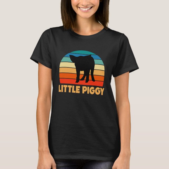 Camiseta Cute Little Piggy Sunset Piglet Silhouette (Frente)