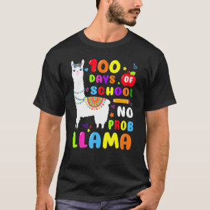 Camiseta Cute Llama 100 Dias Sem Prob 100 Dias De Adu Escol