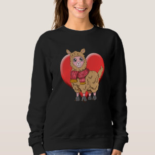 Camiseta Cute Llama Alpaca Heart Women Animal Herd Wool