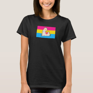 Camiseta Cute Llama Alpaca Love Pansexual Prim Flag Floral