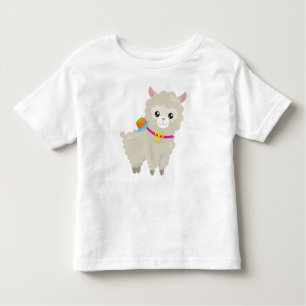 Camiseta Cute Llama, Alpaca, Pequeno Llama, Llama Com Chapé