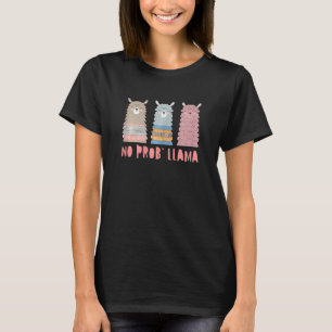 Camiseta Cute Llama Dizendo Sem Prob'llama Raparigas Incrív