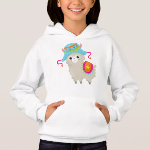 Camiseta Cute Llama, Little Llama, Alpaca, Llama Com Chapéu
