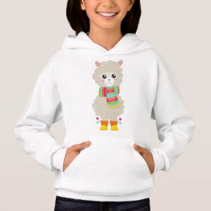 Camiseta Cute Llama, Little Llama, Alpaca, Llama Com Scarf