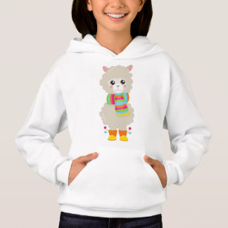 Camiseta Cute Llama, Little Llama, Alpaca, Llama Com Scarf