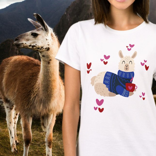 Camiseta Cute Llama Love (Criador carregado)