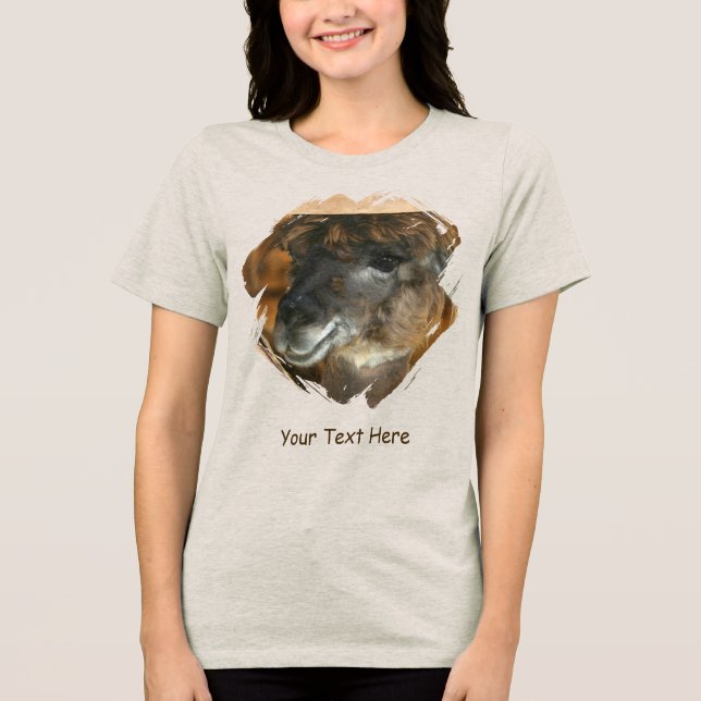 Camiseta Cute Llama Personalized Animal  (Frente)